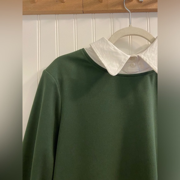 Tuckernuck English Ivy Dakotah Midi Dress Peter Pan Collar Long Sleeve Green XXL - Picture 3 of 13